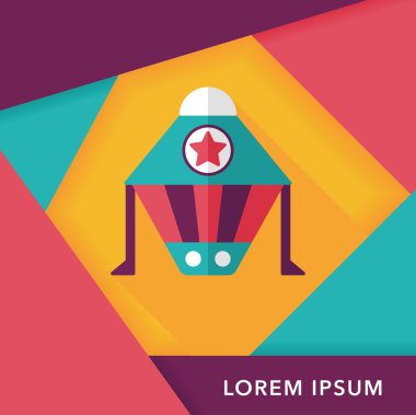 Uzay gemisi ile uzun gölge, eps10 düz simgesi