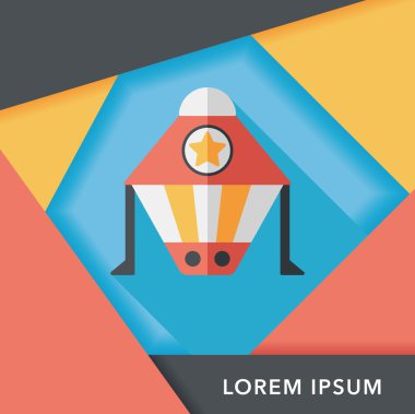 Uzay gemisi ile uzun gölge, eps10 düz simgesi