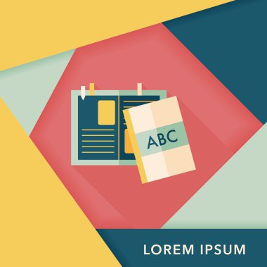 Uzun Gölge, eps10 ile dizüstü düz simgesi