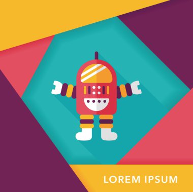 Uzun Gölge, eps10 ile alan robot düz simgesi