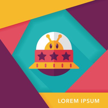 Uzun Gölge, eps10 ile uzay Ufo düz simgesi