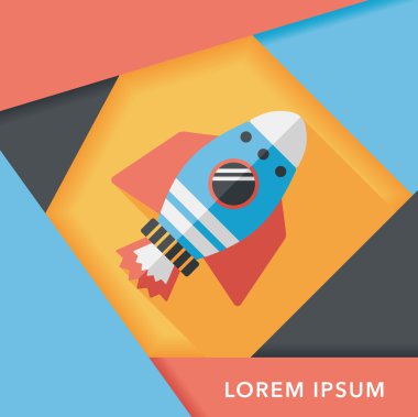 Uzun Gölge, eps10 ile alan roket düz simgesi