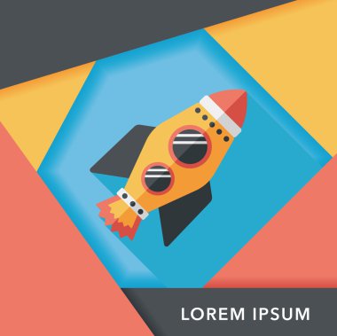 Uzun Gölge, eps10 ile alan roket düz simgesi