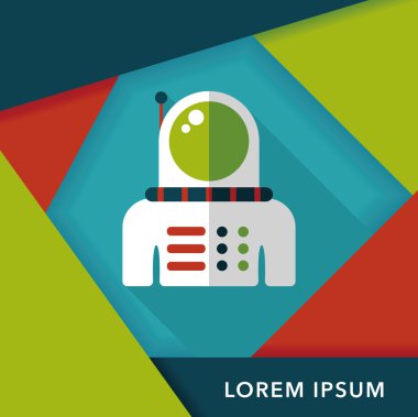 Uzun Gölge, eps10 ile uzay astronot düz simgesi