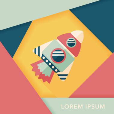 Uzay gemisi ile uzun gölge, eps10 düz simgesi