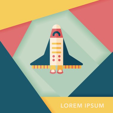 Uzay gemisi ile uzun gölge, eps10 düz simgesi