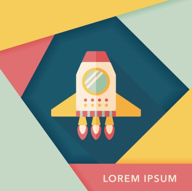 Uzay gemisi ile uzun gölge, eps10 düz simgesi