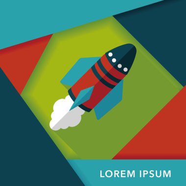 Uzay gemisi ile uzun gölge, eps10 düz simgesi