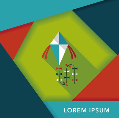 uçurtma düz simgesi ile uzun gölge, eps10