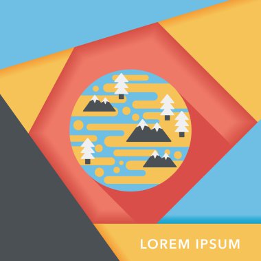 Uzun Gölge, eps10 ile alan gezegen düz simgesi