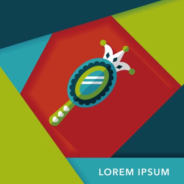 ayna oyuncak düz simgesi ile uzun gölge, eps10