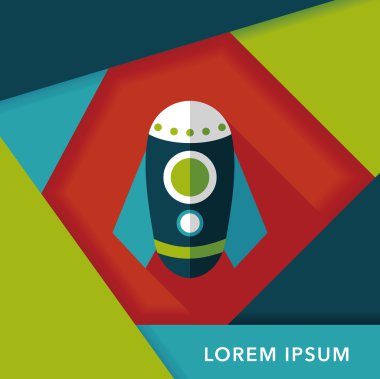 Uzun Gölge, eps10 roket düz simgesi