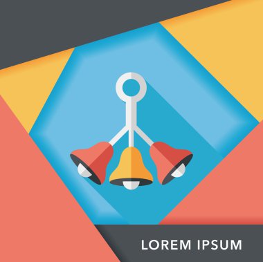 Bebek çıngırağı uzun gölge, eps 10 düz simgesiyle