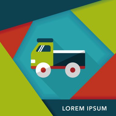 kamyon uzun gölge, eps10 düz simgesi