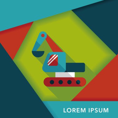 Uzun Gölge, eps 10 ile tarak digger düz simgesi