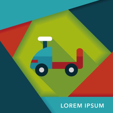 oyuncak araba düz simgesi ile uzun gölge, eps10