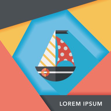 yelkenli ile uzun gölge, eps10 düz simgesi