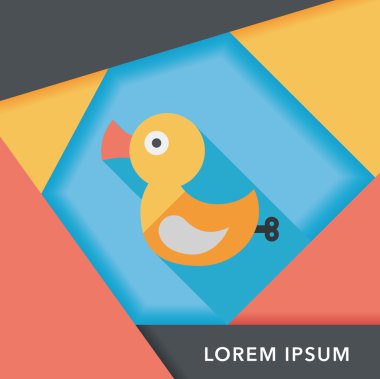 Uzun Gölge, eps 10 düz simge oyuncak ördek