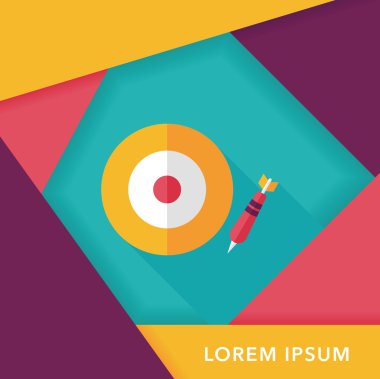 Dart hedef düz simgesi ile uzun gölge, eps10