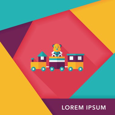 Tren oyuncak uzun gölge, eps 10 düz simgesiyle