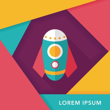 Uzun Gölge, eps10 roket düz simgesi