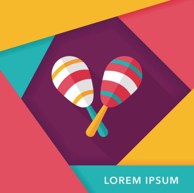 Uzun Gölge, eps10 ahşap rattle düz simgesi