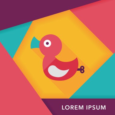 Uzun Gölge, eps 10 düz simge oyuncak ördek