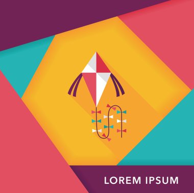 uçurtma düz simgesi ile uzun gölge, eps10