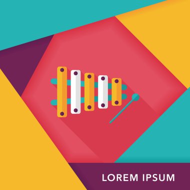 Uzun Gölge, eps10 ksilofon düz simgesi