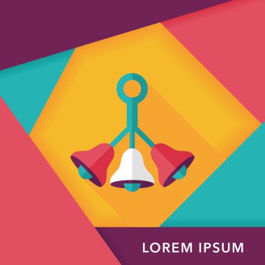 Bebek çıngırağı uzun gölge, eps 10 düz simgesiyle