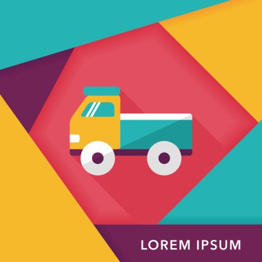 kamyon uzun gölge, eps10 düz simgesi