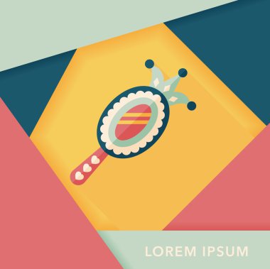 ayna oyuncak düz simgesi ile uzun gölge, eps10