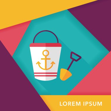 Uzun Gölge, eps10 ile kum düz simgesi için oyuncaklar