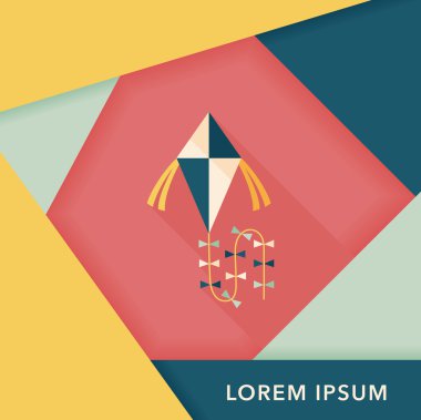 uçurtma düz simgesi ile uzun gölge, eps10