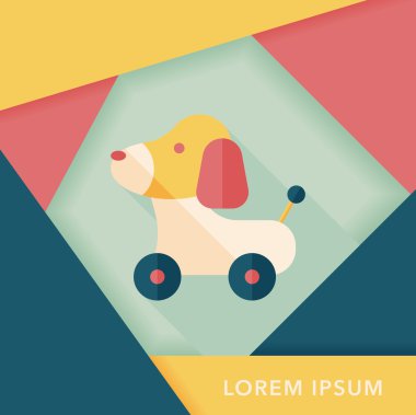 oyuncak köpek uzun gölge, eps 10 düz simgesiyle