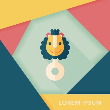 Bebek çıngırağı düz simgesi ile uzun gölge, eps10