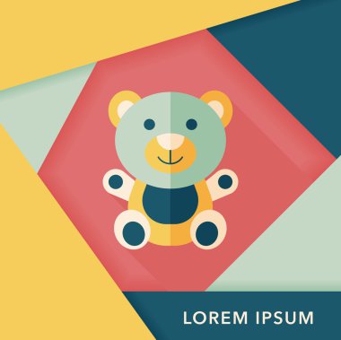 oyuncak ayı uzun gölge, eps 10 düz simgesi