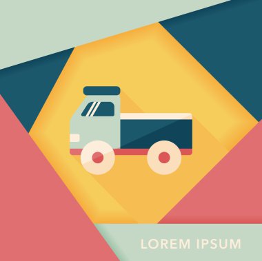 kamyon uzun gölge, eps10 düz simgesi