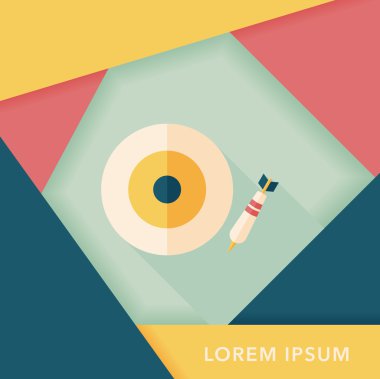 Dart hedef düz simgesi ile uzun gölge, eps10