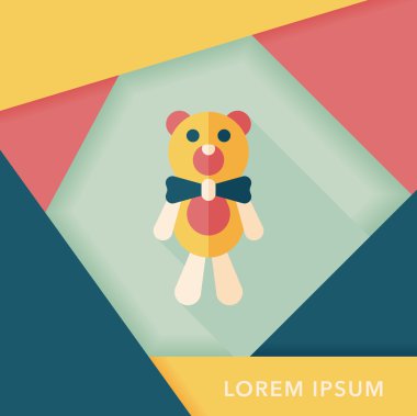 oyuncak ayı uzun gölge, eps10 düz simgesiyle