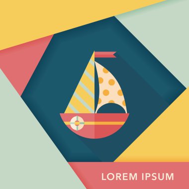 yelkenli ile uzun gölge, eps10 düz simgesi