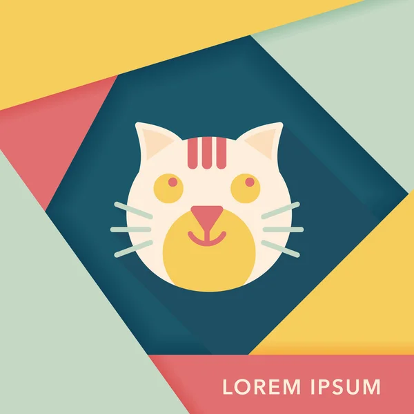 Kočku ploché ikony s dlouhý stín, eps10 — Stockový vektor