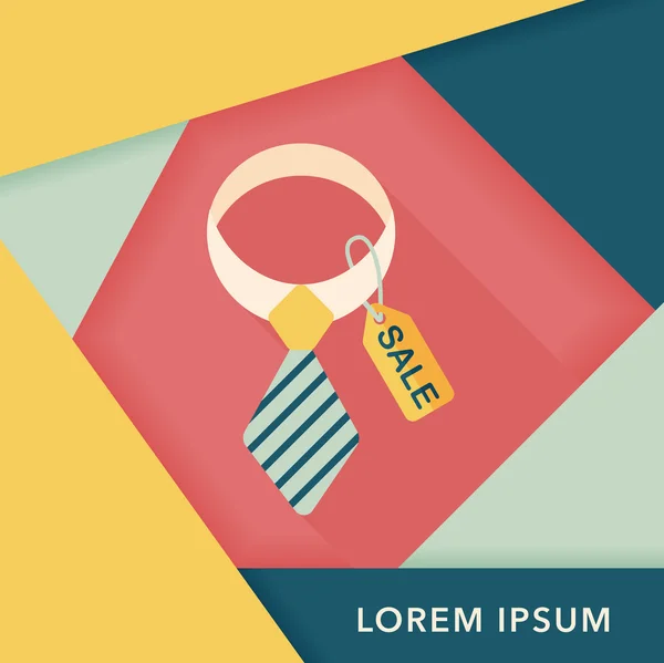 Торгова краватка продажу плоский значок з довгою тінь, триває10 — стоковий вектор