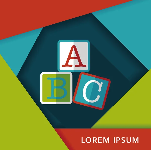 長い影、eps10 と abc ブロック フラット アイコン — ストックベクタ