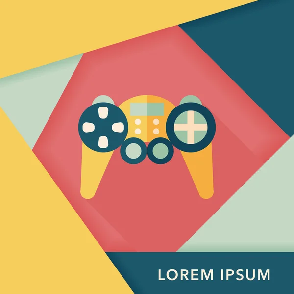 Game controller flat icon with long shadow, eps10 — стоковый вектор