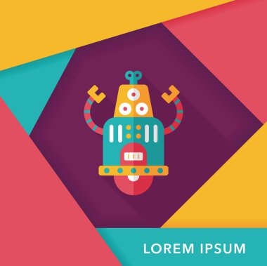 Robot kavramı uzun gölge, eps10 düz simgesiyle