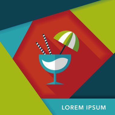 Uzun Gölge, eps10 ile kokteyl düz simgesi