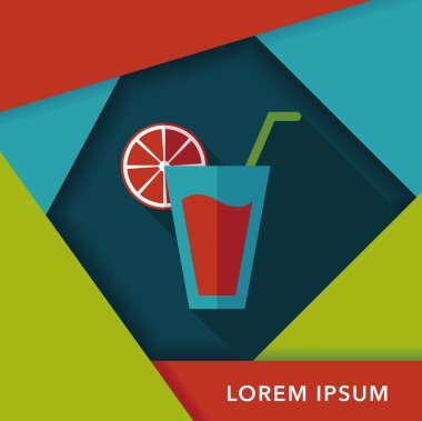 Uzun Gölge, eps10 ile kokteyl düz simgesi