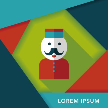 Hotel belboy düz Icon uzun gölge, eps10 ile