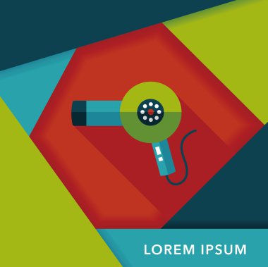 Uzun Gölge, eps10 saç kurutma makinesi düz simgesiyle